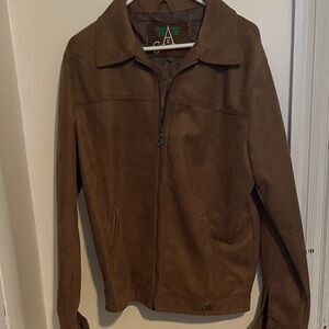 Milano Brown Suede Zip-Front Shirt Jacket
